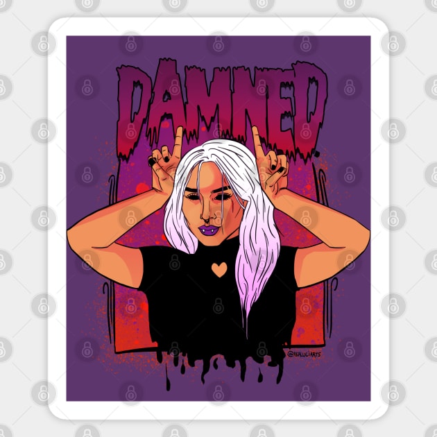 Damned Girl Sticker by @akaluciarts